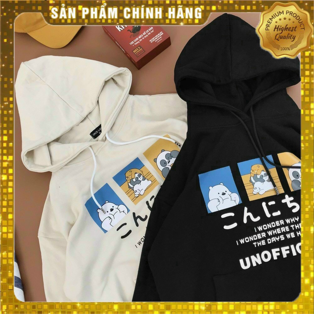 [Hàng Auth] Áo hoodie Unisex in hình Gấu tay dài dáng rộng  - K036_PY | BigBuy360 - bigbuy360.vn