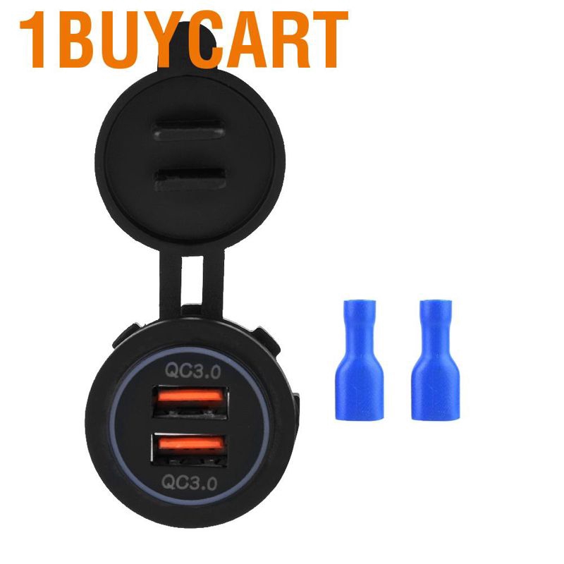 Tẩu Sạc 2 Cổng Usb Qc3.0 12/24v Cho Xe Hơi/Xe Máy