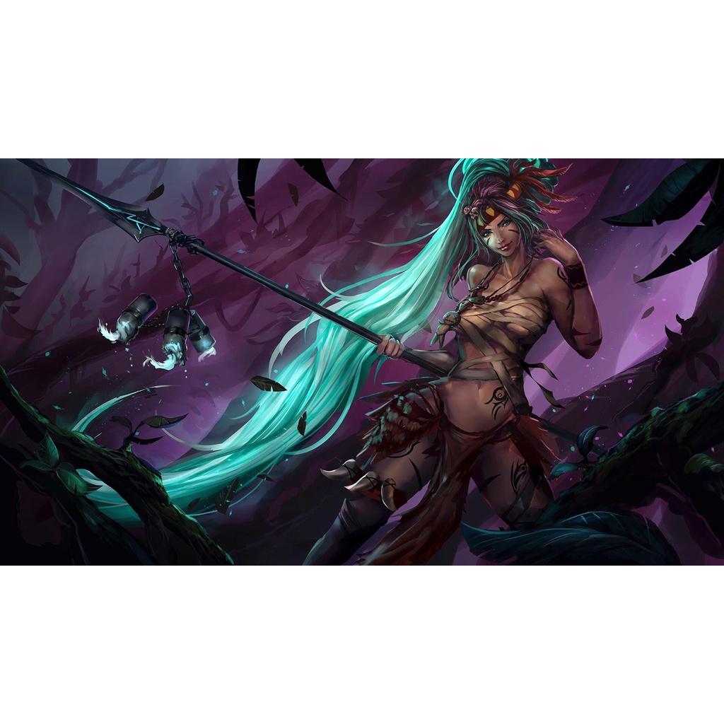 Poster A2, A3, A4 dán tường LoL, decal trang trí có keo NIDALEE - Mẫu 2