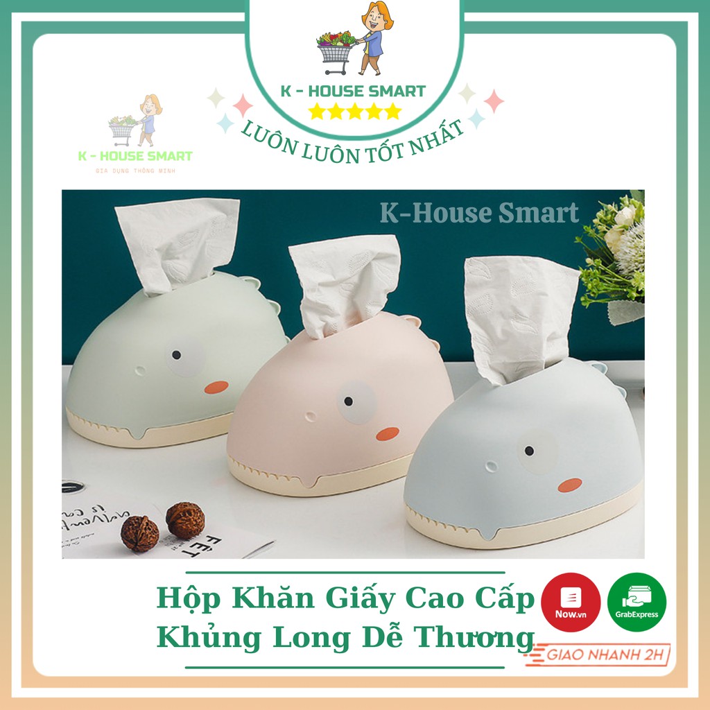 Hộp đựng giấy ăn hình khủng long để bàn nhựa cao cấp, hộp giấy để bàn ăn sang trọng