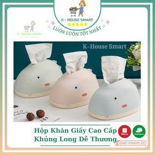 Hộp đựng giấy ăn hình khủng long để bàn nhựa cao cấp, hộp giấy để bàn ăn sang trọng