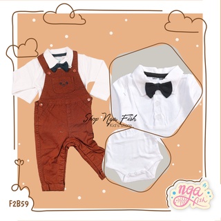 Body chẽm công tử trắng kèm nơ Golfbaby cá tính Nga Fish F2B59 ( KHÔNG kèm quần )