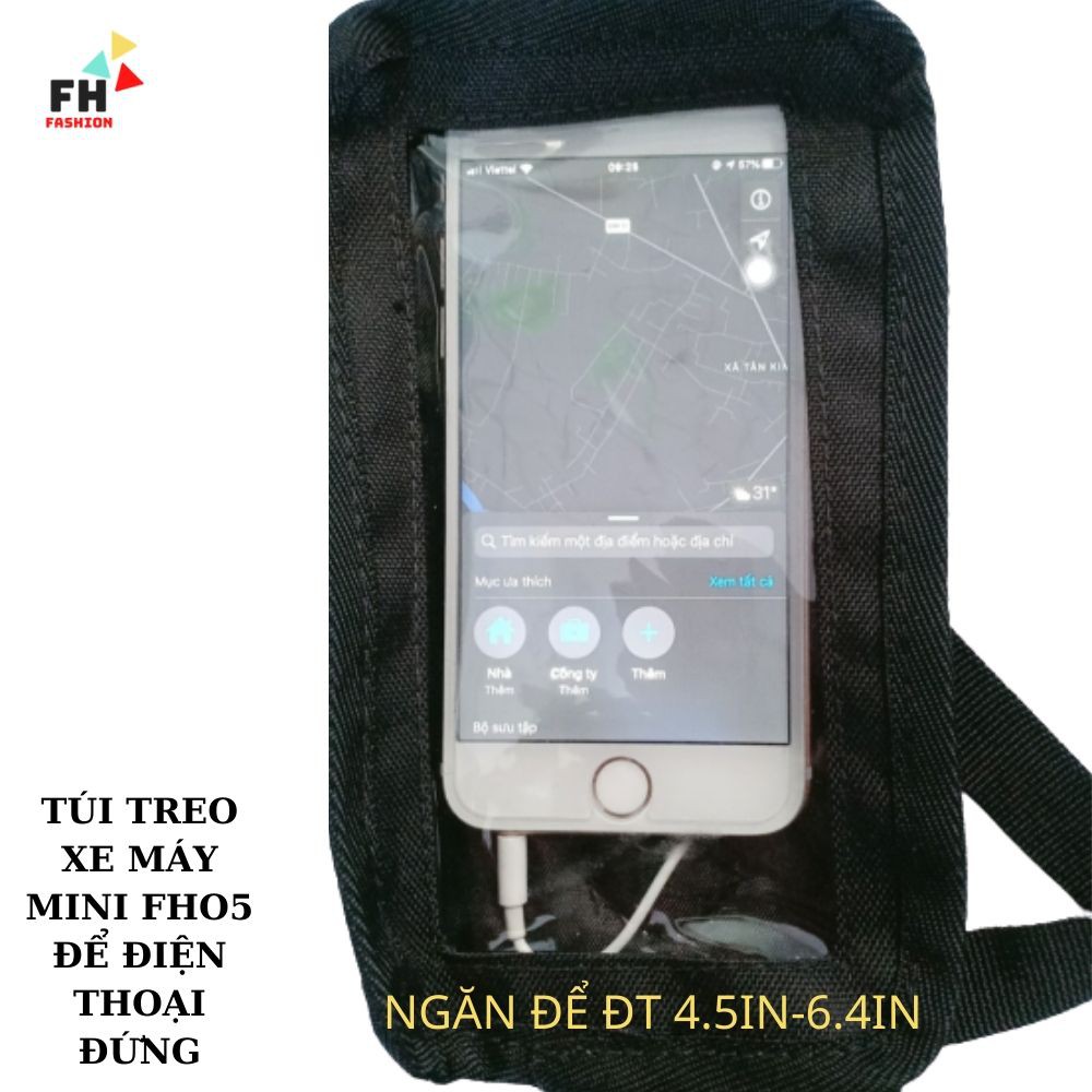 Túi treo ghi đông xe máy , chất liệu bố chống nước mẫu mini đứng