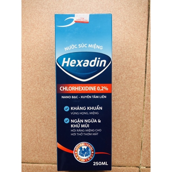 Nước Súc Miệng Hexadin 250ml giúp kháng khuẩn miệng, họng, ngăn ngừa và khử mùi hôi