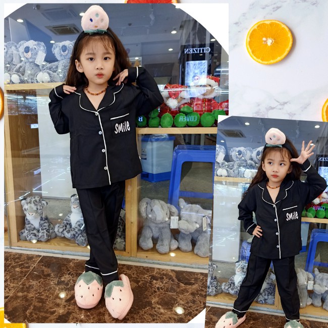 Đồ bộ cho bé gái mặc nhà SMILE đẹp pijama trẻ em chất kate lụa dễ thương mặc ngủ hàng chuẩn shop 0118