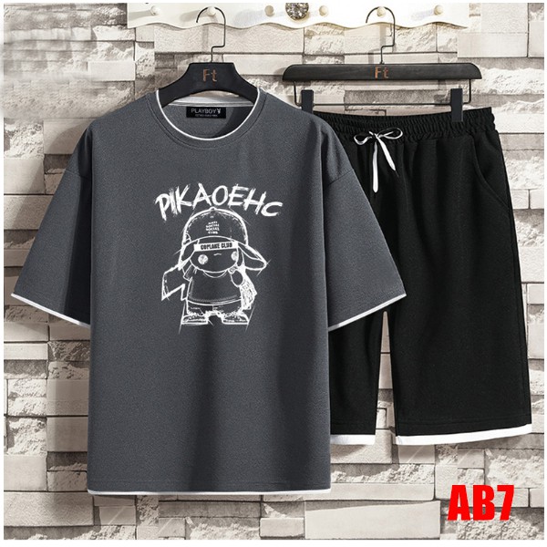 Bộ quần áo nam cộc tay họa tiết hoạt hình | BigBuy360 - bigbuy360.vn