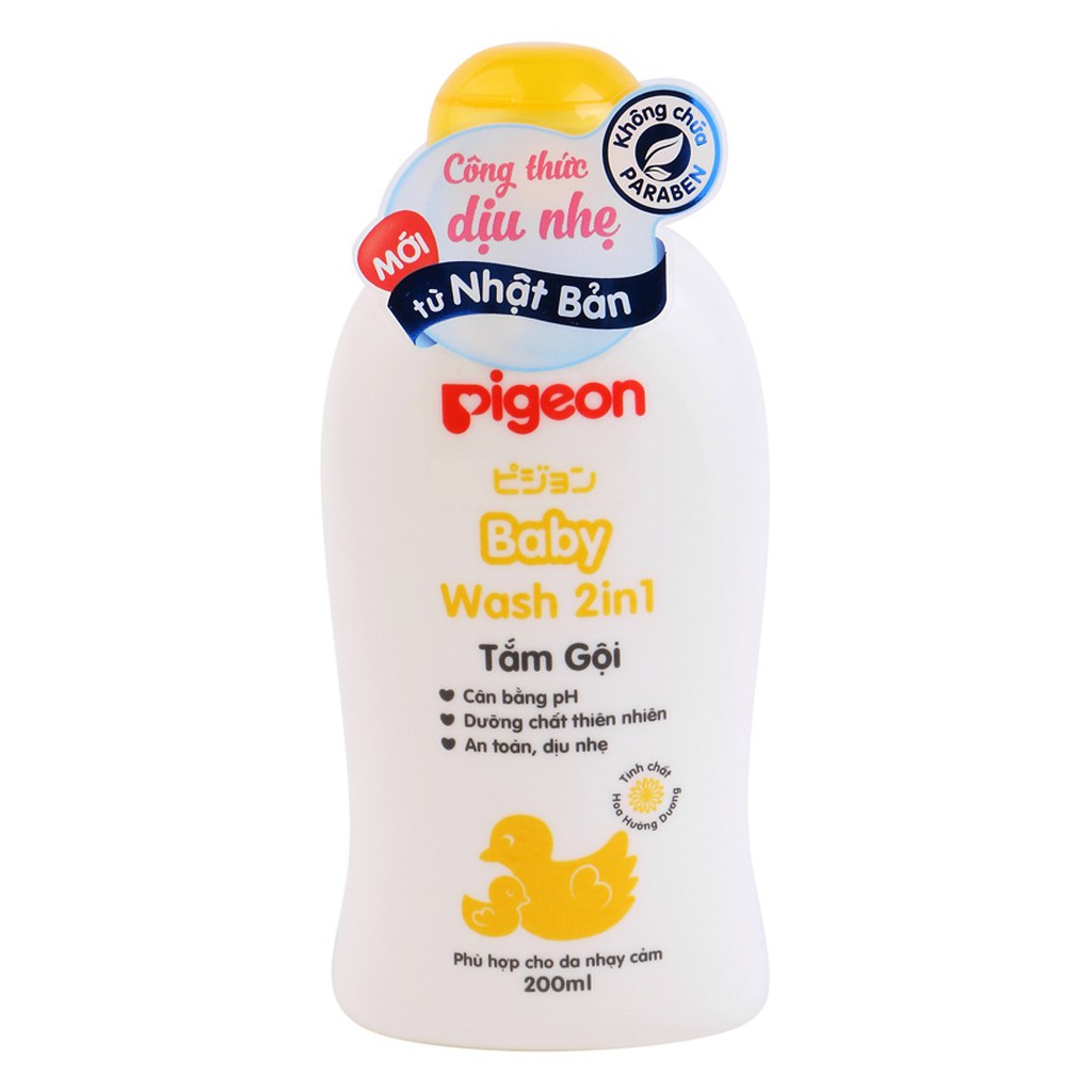 Tắm gội dịu nhẹ Pigeon 200ml Hoa hướng dương/Jojoba | BigBuy360 - bigbuy360.vn