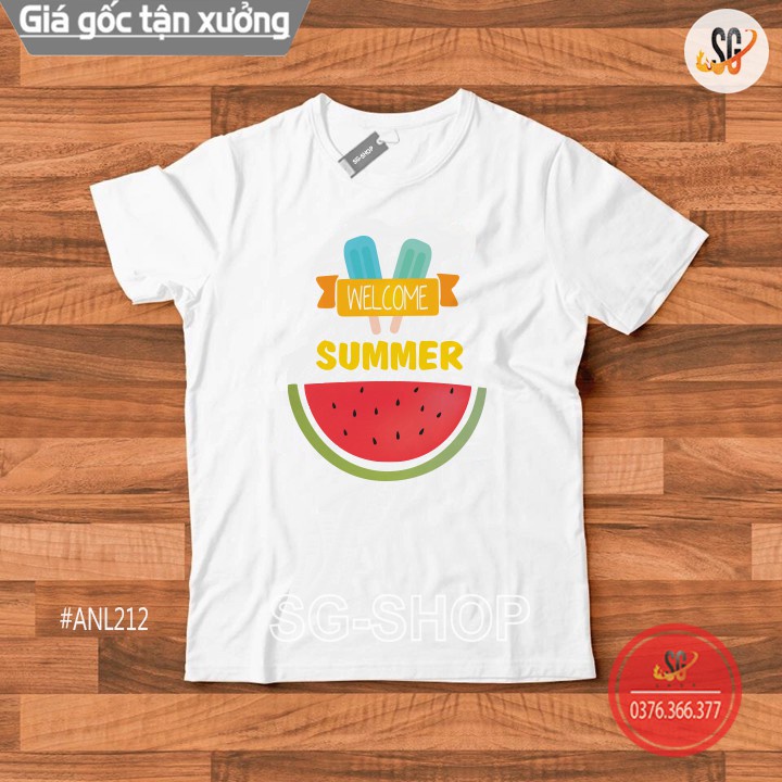 Áo Thun Welcom Summer - Thun Cotton ANL212 Áo thun giá sỉ