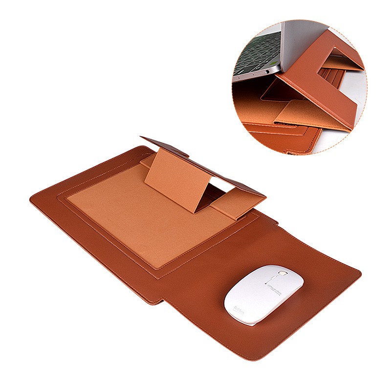 Túi bọc máy tính xách tay EVERTONER da PU mềm mại làm thành giá đỡ được thích hợp cho Macbook Air Pro 13.3 14 15.4 inch