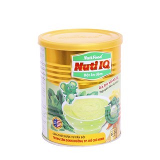 Bột ăn dặm Nuti IQ Gà Bó Xôi-Dành cho trẻ 6-24 tháng. tặng kèm chén hoặc ly