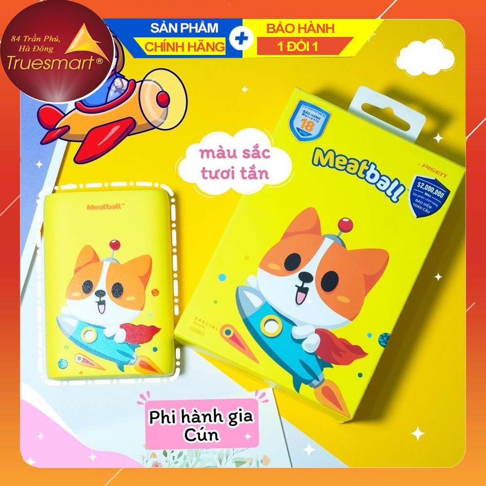 Pin Sạc Dự Phòng Meatball 10.000mAh Chính Hãng, Bảo Hành 3 tháng Toàn Hệ Thống Truesmart