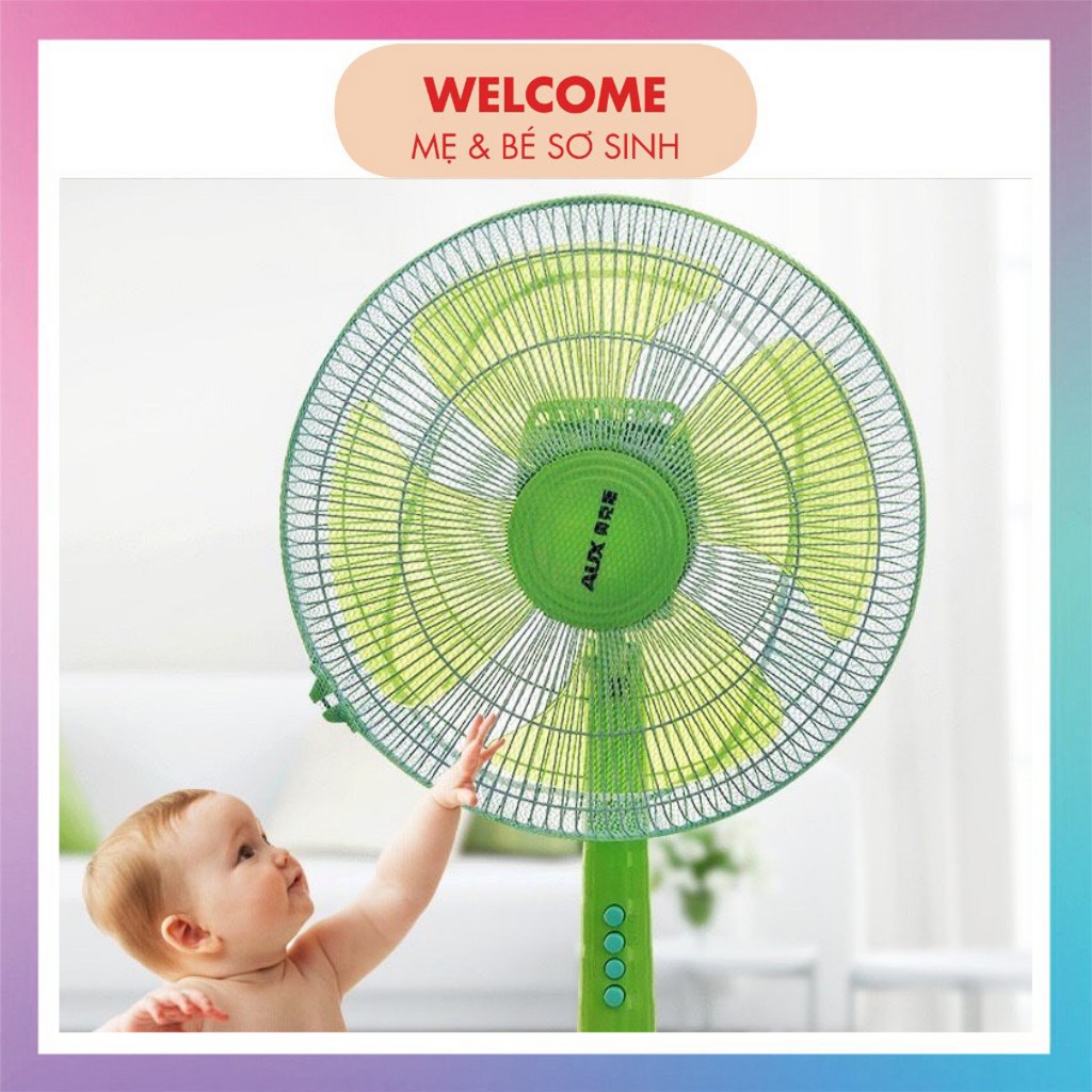 Lưới bọc quạt an toàn cho bé khi đến gần, màng bọc quạt lưới ngăn bám bụi tiện lợi (kích thước từ 30-35cm)