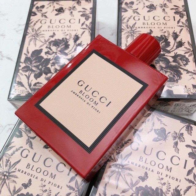 ( LOẠI tốt 100ML) Nước hoa Gucci Bloom AMBROSIA DI FIORI EAU DE PARFUM đỏ cho NỮ nuoc hoa gucci bloom đỏ mini NAM NỮ rẻ