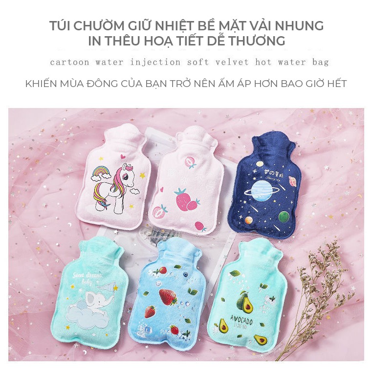 Túi Chườm Nóng Lạnh Giảm Đau Bụng Kinh Cho Phái Nữ Dung Tích 350ml Kích Cỡ Lớn Giao Mẫu Ngẫu Nhiên