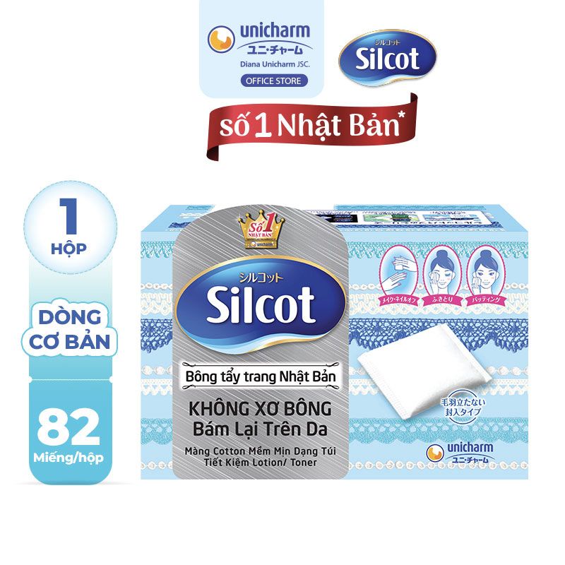 Bông trang điểm (Bông tẩy trang) Silcot 82 miếng/hộp