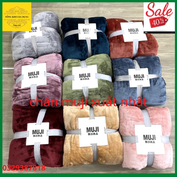 Chăn lông tuyết Muji 2 lớp siêu mềm mịn 2m x 2m2-Chăn blanket 2,3kg siêu mềm mịn