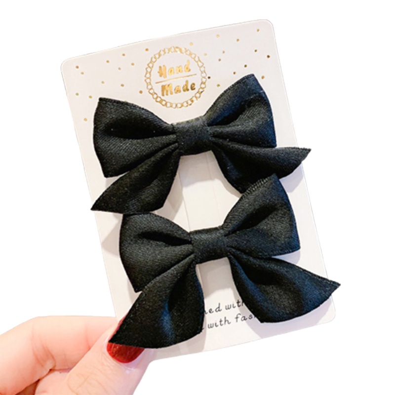 Kẹp Tóc Hình Nơ Màu Sắc Trơn Chống Trượt Xinh Xắn