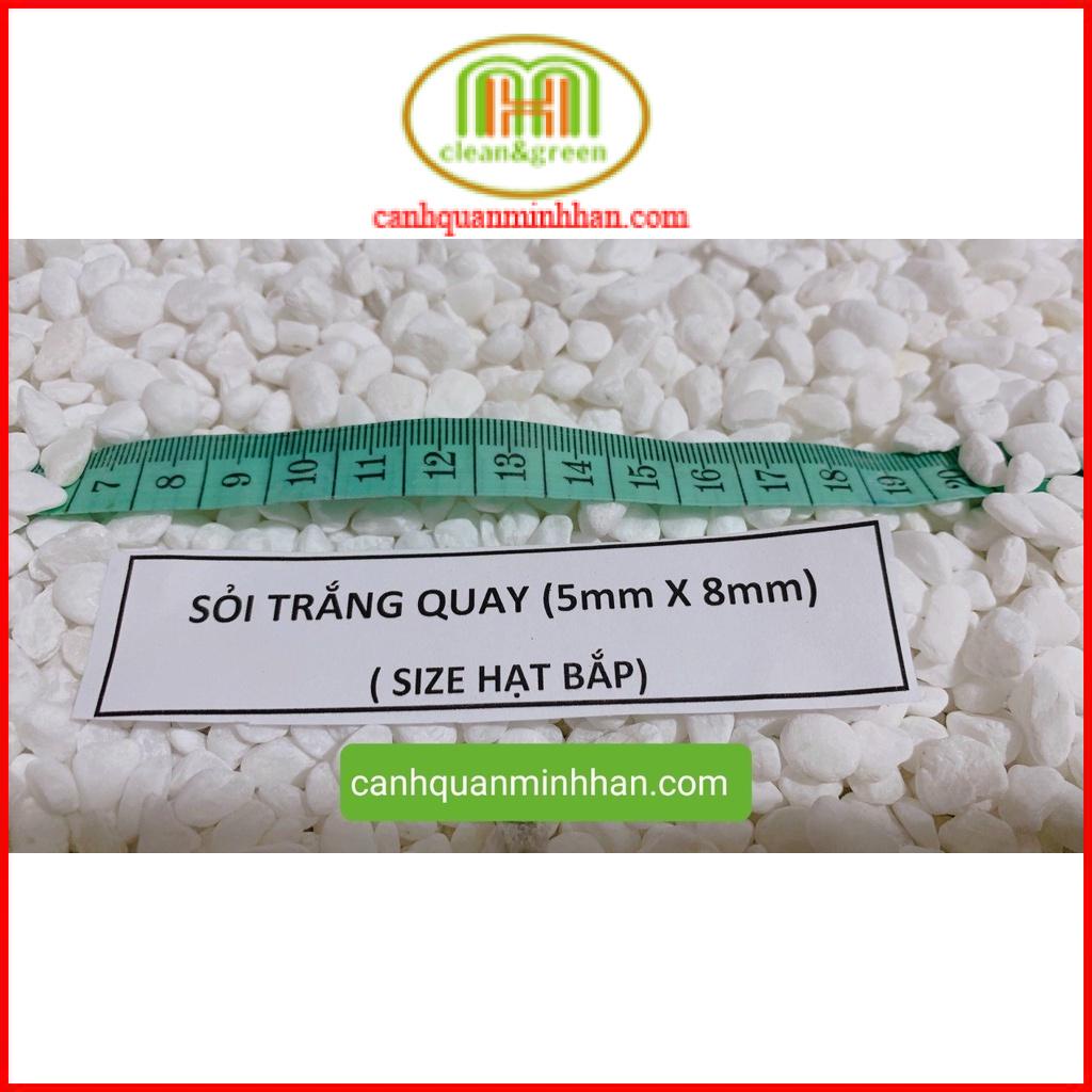 Sỏi trắng trang trí 13kg lót hồ cá nhiều kích cỡ trang trí lối đi sân vườn những chậu cây cảnh Minh Hân Garden