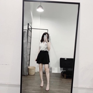 Quần giả váy đen kèm belt