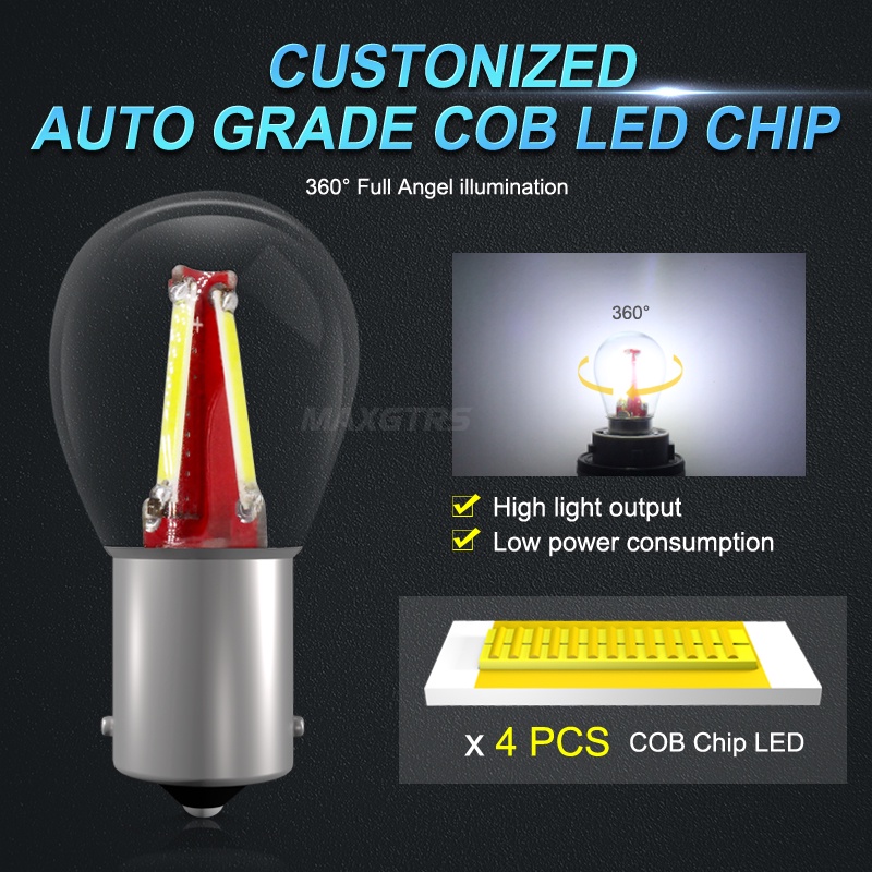 Bóng Đèn LED Tín Hiệu Đuôi Xe Hơi MAXGTRS S25 1156 BA15S BAU15S BA15D P21W P21 / 5W