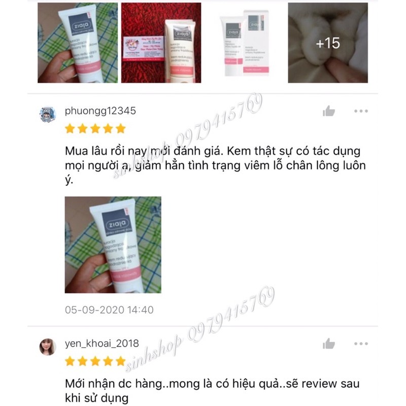 Kem Ngừa Mụn Viêm Nang Lông Ziaja Med Spf6 vạch hồng balan 50ml