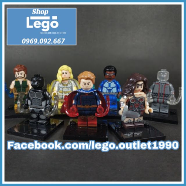 Xếp hình The Boys
Siêu anh hùng Homelander - Starlight - A-Train - Translucent - Black Noir Lego Minifigures Kopf KF6103