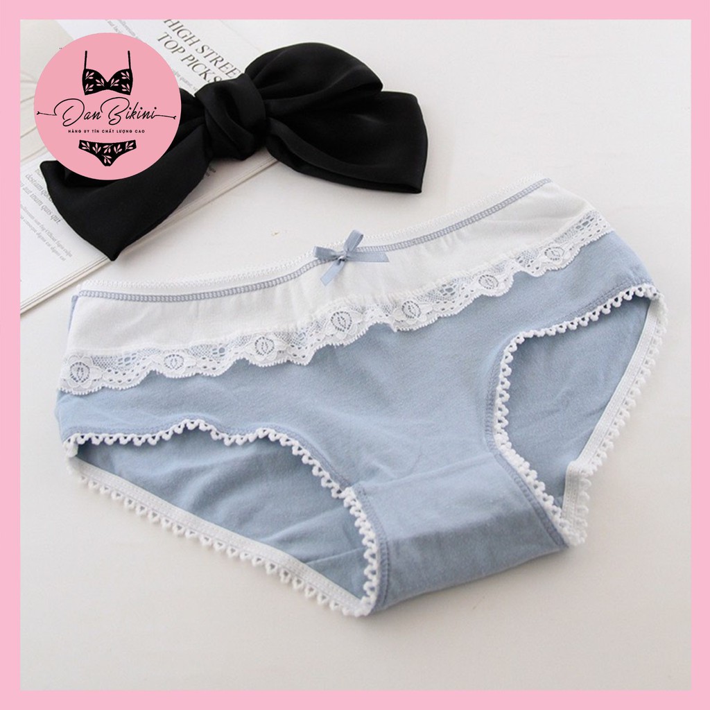 Quần Lót Nữ Cotton 100% kháng khuẩn phối viền ren đính nơ điệu đã mã B809 | BigBuy360 - bigbuy360.vn