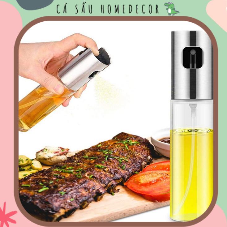 Chai Xịt Dầu Ăn Mini Xịt Salad Thức Ăn Chiên Xào Thủy Tinh 100ml