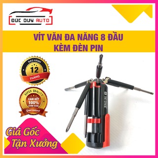 Vít vặn đa năng 8 đầu có kèm đèn pin