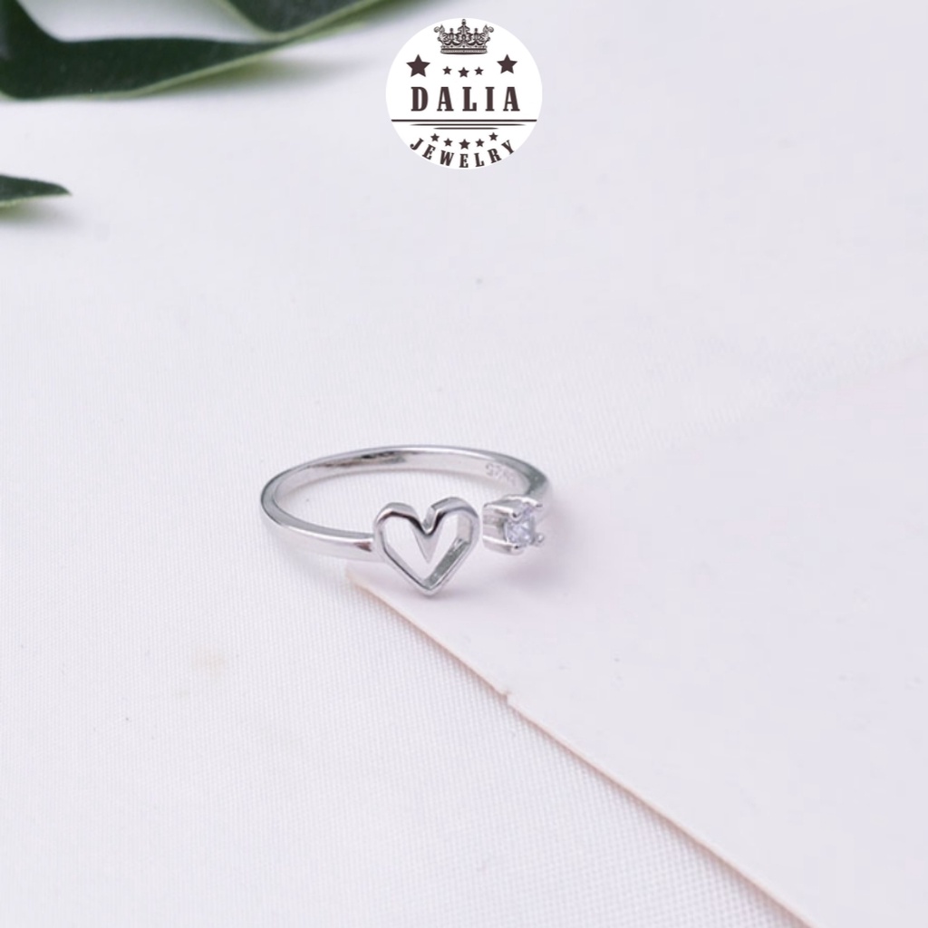 Nhẫn bạc nữ DaLiA Jewelry hình trái tim nhẫn hở