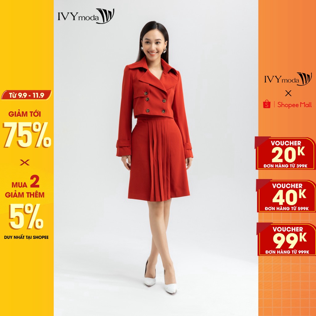 Chân váy xòe 2 lớp thiết kế IVY moda MS 31C6010