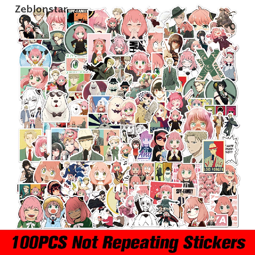 Bộ 100 Sticker Hoạt Hình SPY x FAMILY Yor Forger Loid Forger Anya