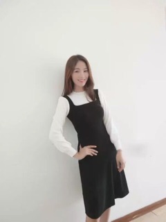 Set váy yếm len + áo len tay bồng ( kèm ảnh thật )