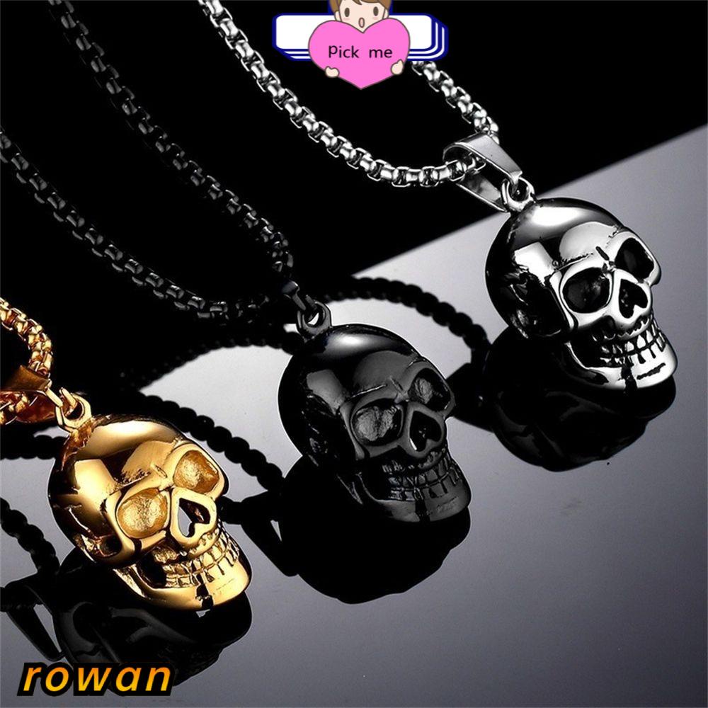 Vòng cổ mặt hình đầu lâu phong cách punk rock cổ điển thời trang cho nam
