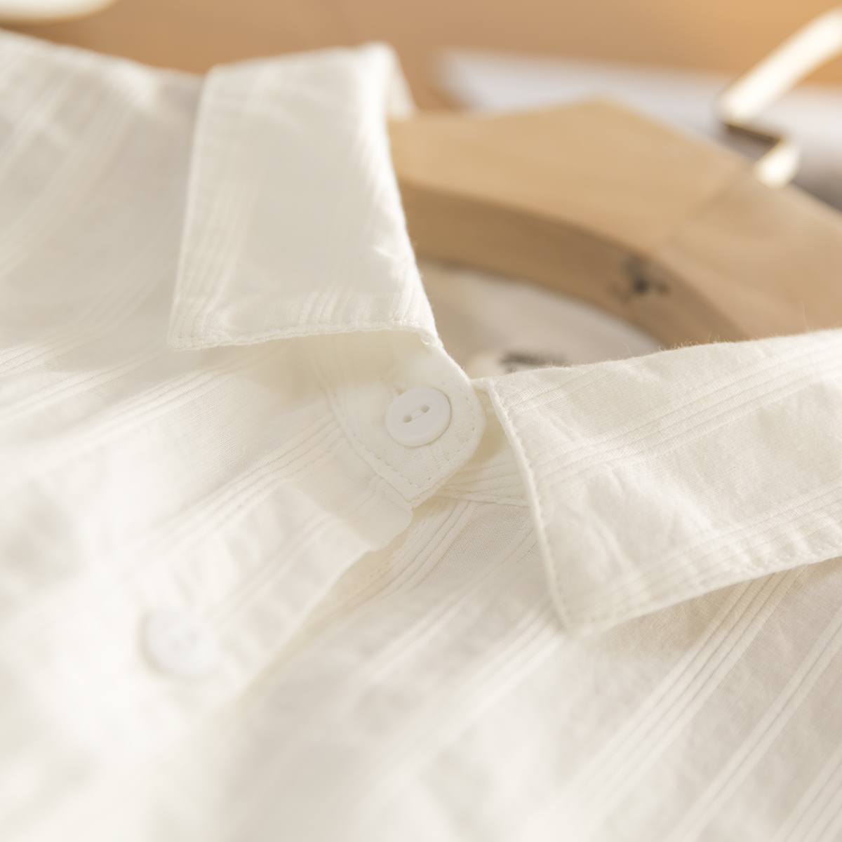Áo sơ mi trắng cotton Nhật bản áo sơ mi nữ bông nguyên chất học sinh sinh viên phong cách Học Viện thiết kế cảm giác nhỏ