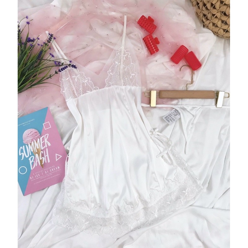 Váy ngủ lụa sexy cao cấp quảng châu kèm chip