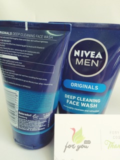 SỬA RỬA MẶT NIVEA DEEP CLEANING FACE WASH FOR MEN