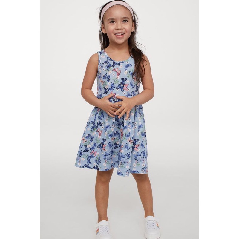 Váy ba lỗ cho bé lớn xanh đậm  rất xinh hoạ tiết đáng yêu  săn sale Uk sz 1.5-2y, 8-10y