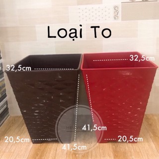 (LOẠI TO)CHẬU NHỰA VUÔNG MẮT LƯỚI ĐỎ NÂU