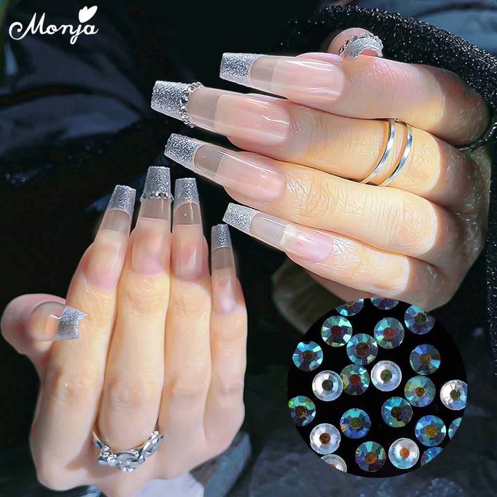 MONJA Hộp 1560 Hạt Đá 3D Lấp Lánh Trang Trí Móng Tay Nghệ Thuật