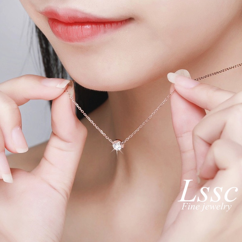 dây chuyền nữ hàn quốc Vòng cổ Titan cho nữ kim cương phụ kiện trang sức sang trọng đơn giản