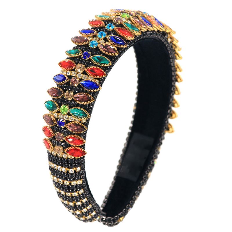 Băng Đô Đính Đá Nhiều Màu Sắc Phong Cách Baroque