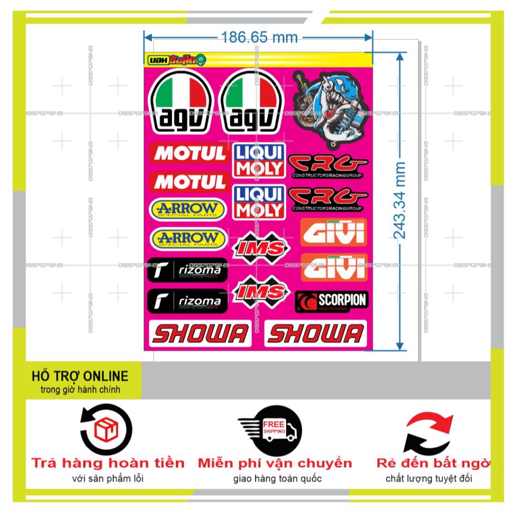 LOGO STICKER DÁN XE MÁY L 03 - SHINDECAL2