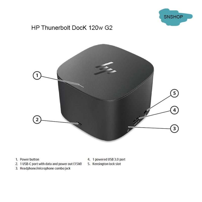 Hub HP Thunderbolt Dock 120W G2  Xuất 4 Màn Hình Riêng Biệt,Thêm Cổng Kết Nối Cho Laptop HP ELite, Zbook