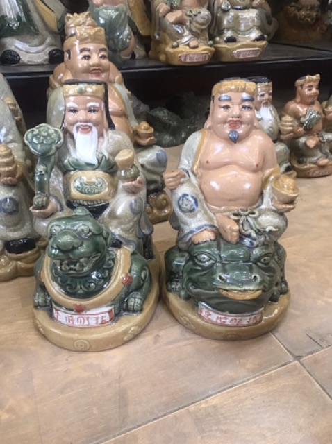 Tượng thần tài thổ địa cưỡi thiềm thừ - Tỳ hưu men rạn cổ