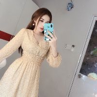 Đầm voan tay dài
