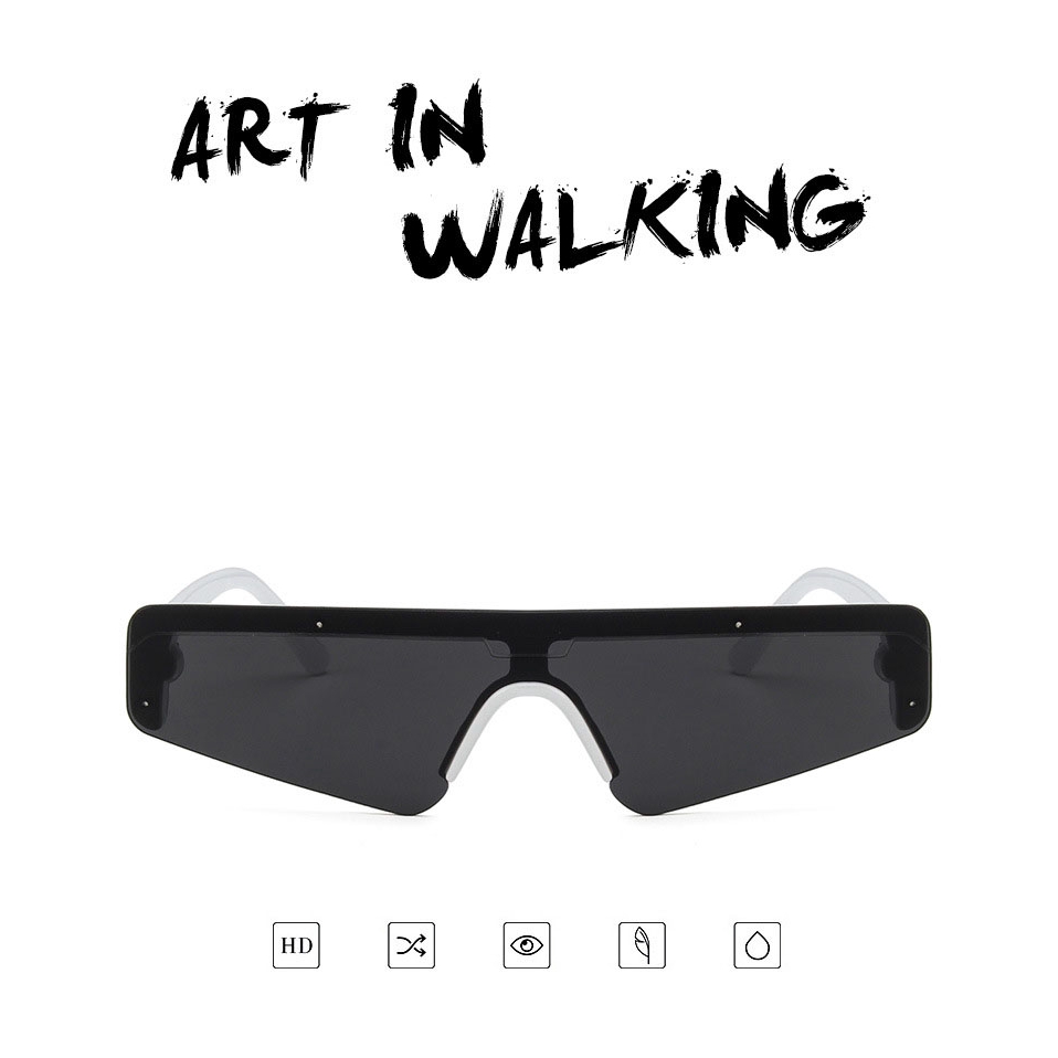 Western Style Rectangle Sunglasses Men Fashion Designer  Glasses Anti-UV400