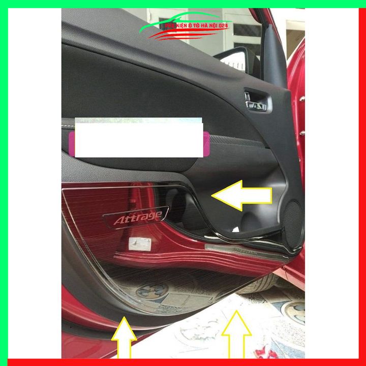 Bộ ốp tapli Attrage 2018-2021 vân titan chống xước va đập khi mở cửa và làm đẹp xe