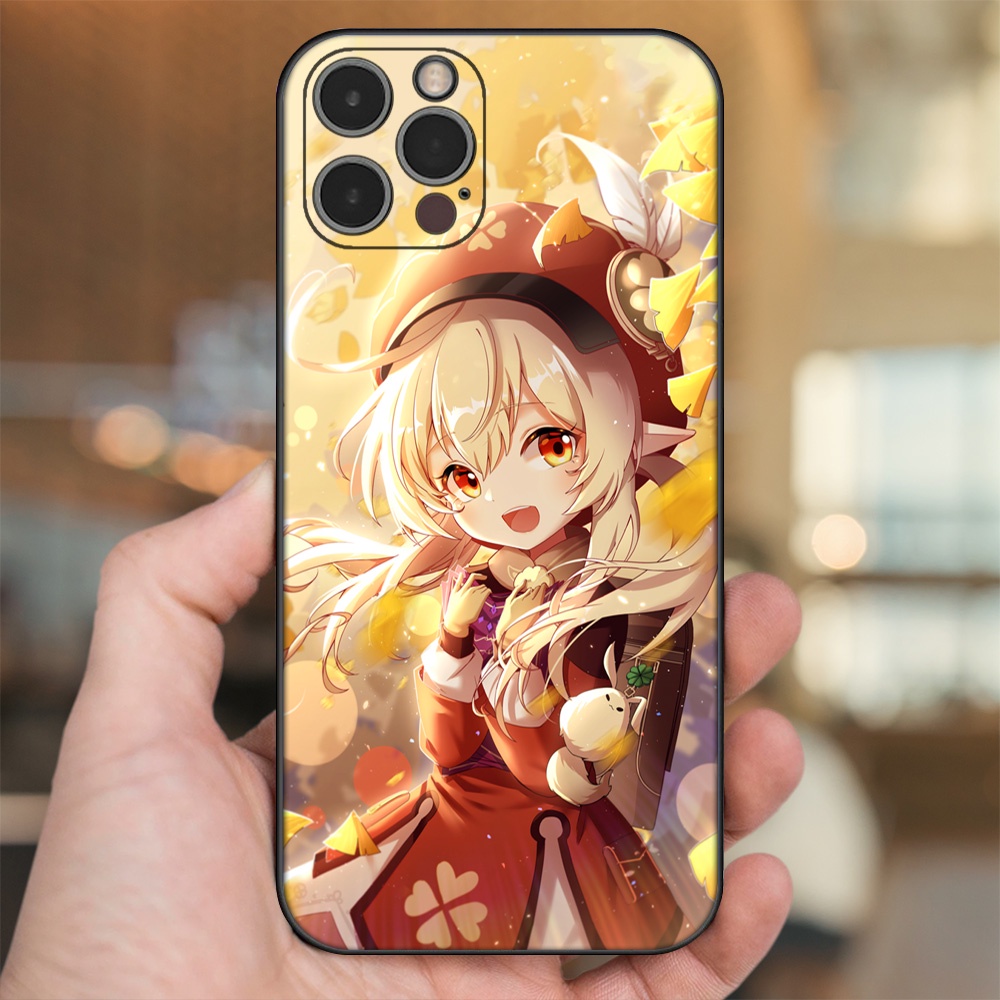 Ốp lưng iPhone 12 Pro dẻo đen cạnh vuông in hình Klee Genshin Impact