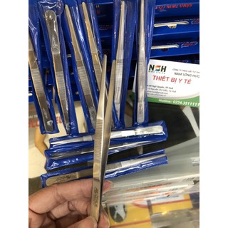 [THÉP KHÔNG GỈ] NHÍP NỈA Y TẾ THẲNG ĐẦU TÙ KHÔNG MẤU 12.5cm, KẸP PHẪU TÍCH THẲNG ĐẦU TÙ KHÔNG MẤU 12.5cm HÀNG PAKISTAN